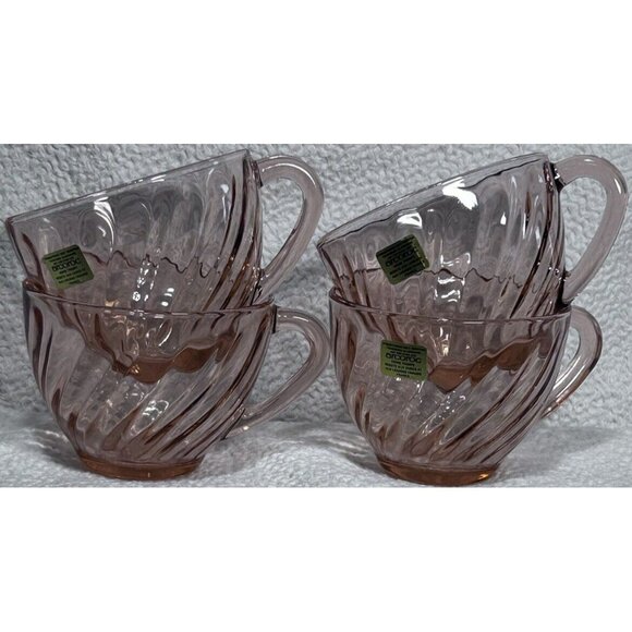 Arcoroc France 20 Piece Set Rosaline Swirling Pattern  Light Pink Vintage 1980s - Picture 13 of 16
